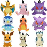 15 Styles Pokemon Charizard Mimikyu Eevee Snorlax Gengar Mew Mario Koopa Backpack Plush Stuffed Toys