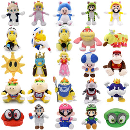 25 Styles Mario Plush Toys Luigi Princess Peach Toad Diddy Kong Koopa Troopa Bowser Jr Anime Stuffed GIfts