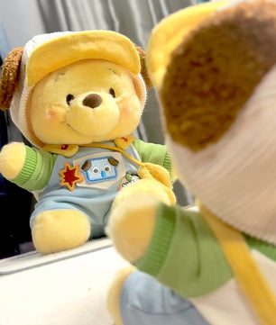 Lusy Store LLC Chubby Spring Outing Plan Series Pooh Bear Stuffed Plush Toys Kawaii Winnie the Pooh Plush Dolls Gifts Plush