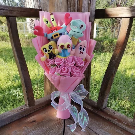 Spongebob Squarepants Plush Bouquet Patrick Star Christmas and Valentine's Day Gifts