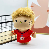 Hello Kitty Taylor Harris Plush Doll with Rugby Jersey Number 27 Plush Toy Figure Stuffed Toys Boys Girls Fans Collect Gifts