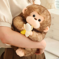 Monkey Plush Toy – Soft & Huggable Golden Monkey Holding Banana, 9"/12"/16" – Lusy Store