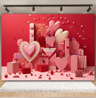 Valentine's Day Backdrop Red Love Heart Balloon Romantic Bridal Shower Photography Background