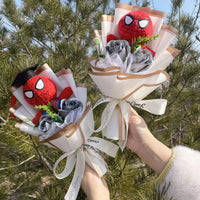 Spider-Man Hulk Superman Captain America Plush Dolls Handmade Bouquets Gifts