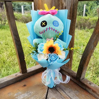 Lilo & Stitch Plush Bouquet With Soap Rose Sunflower Flower Bouquet Valentine's Day Christmas Birthday Gift