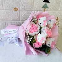 Hello Kitty Plush Bouquet  Anime Rose Soap Flowers Home Wedding Decoration Christmas Valentine's Day Gift