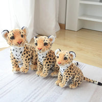 Simulation Snow Leopard Cheetah Plush Toy 23cm Stuffed Soft Forest Animal Lion Doll Gift