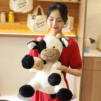 Sitting Milk Cow Year Plush Toys Lifelike Stuffed Animal Doll Cute Appease Cattle For Children Kids Christmas Gift