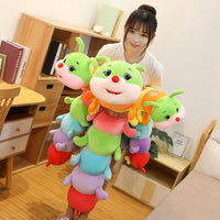 Lovely Soft Colorful Caterpillar Plush Toy Pillow Kids Children Stuffed Plush Toys Worm Soft Plush Gift