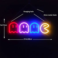 Ghost Neon Lights Decor Arcade for Game Room Decor Bedroom Gifts