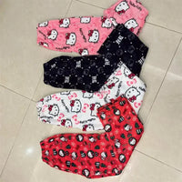 Hello Kitty Pajama Pants Fleece Double Elastic Fabric Soft Trousers Women Trousers Cartoon Birthday Gift