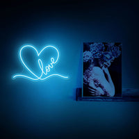 Love Neon Sign Love Heart LED Lights Wall Art Decor Valentines Gift for Girl Friend Bedroom Night Lamp Game Home