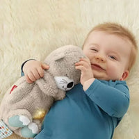 Baby Breathe Bear Soothes Baby Otter Plush Toy Soothing Music Sleep Companion Sound And Light