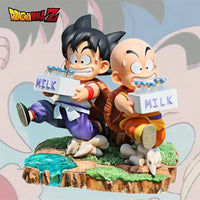 Dragon Ball Figure Goku and Krillin Milk Delivery Model Action Figures Periphery Doll PVC Model 15cm