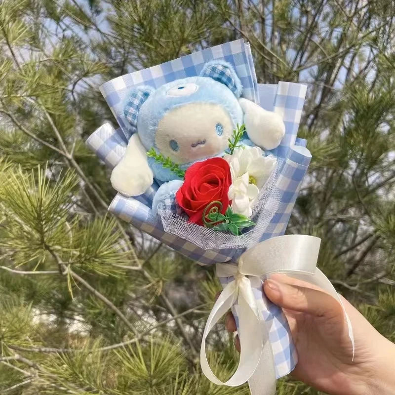 My Melody Kuromi Cinnamoroll Bouquet Plush Doll Toy Gift Box Valentine's Day Christmas Graduation Gifts