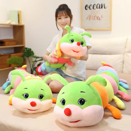 Lovely Soft Colorful Caterpillar Plush Toy Pillow Kids Children Stuffed Plush Toys Worm Soft Plush Gift