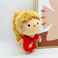 Hello Kitty Taylor Harris Plush Doll with Rugby Jersey Number 27 Plush Toy Figure Stuffed Toys Boys Girls Fans Collect Gifts