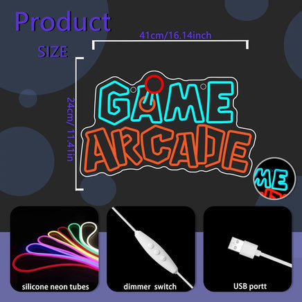 Arcade Gamer Decor Neon Sign USB Powered LED Neon Light for Boy Room Bedroom Wall Decor