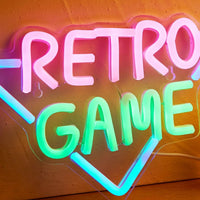 LED Neon Retro Game USB Powered Neon Signs Night Light 3D Wall Art Game Room Bedroom Living Room Decor