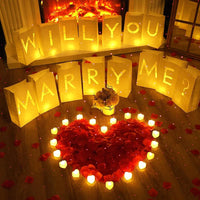 Will You Marry Me Luminous Paper Bag Wedding Proposal Decoration with Illuminated Letter Logo and LED light For Proposal Party