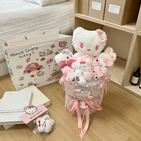 Hello Kitty Plush Doll Bouquet Cute Soft Fashion Plush Flower Room Decoration Gifts