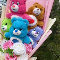 Care Bear Plush Doll Handmade Flower Bouquets Stuffed Animals Valentine Birthday Gifts