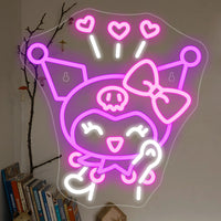 Kuromi Neon Sign Sanrio Cartoon Japanese Anime Led Dimmable Room Decoration For Game Room