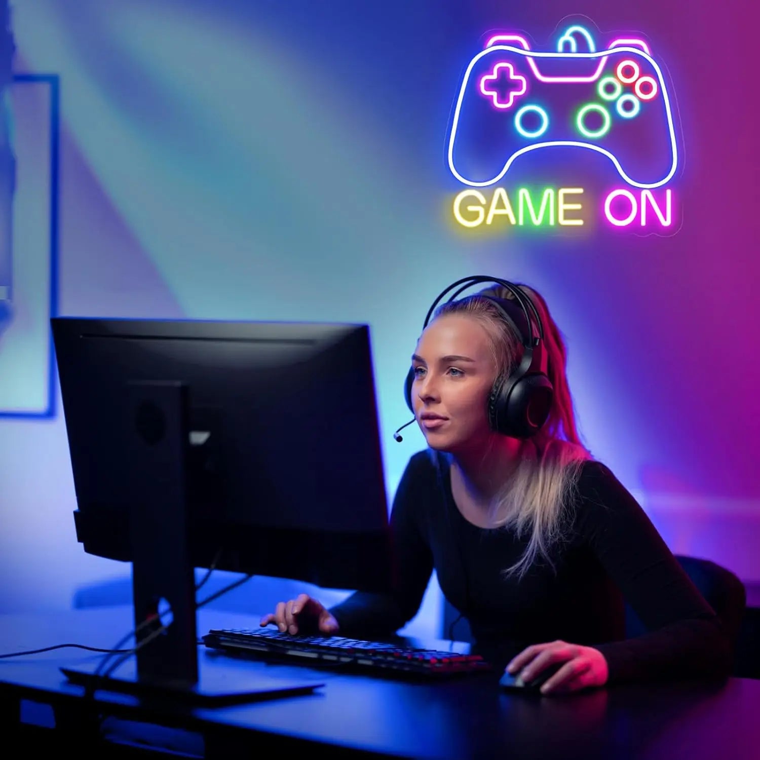 Gamer Neon Sign LED Sign for Gamer Wall Decor Bedroom Gamer Gifts for Boys