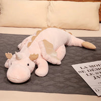 Giant Dinosaur Stuffed Toy - White Dragon Plush with Wings & Unicorn Horn - 25.6in/33.5in/41.3in/47.2in/55.1in - Lusy Store