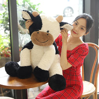 Sitting Milk Cow Year Plush Toys Lifelike Stuffed Animal Doll Cute Appease Cattle For Children Kids Christmas Gift