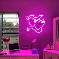 Angel Demon Neon Signs LED Neon Light Sign Light Up for Wall Decor Bar Living Room Valentine's Day Girl Gift