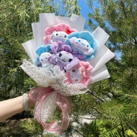 My Melody Kuromi Cinnamoroll Hello Kitty Plush Doll Creative Handmade Bouquet Valentine Graduation Gifts