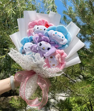 My Melody Kuromi Cinnamoroll Hello Kitty Plush Doll Creative Handmade Bouquet Valentine Graduation Gifts