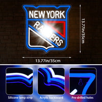 New York Hockey Neon Sign Ranger LED Sign Decor Ice Gifts for Ranger Fans