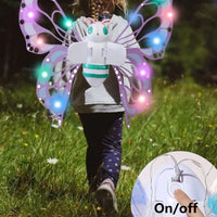 Electric Butterfly Wings Moving Elf Wing with Light Fairy Wings for Kids Birthday Christmas Cosplay