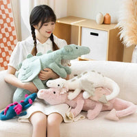 Dragon Plush Toys Stuffed Dinosaur Flying Wings White Pink Green Blue Dragons Birthday Gift for Boy