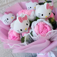 Hello Kitty Plush Bouquet  Anime Rose Soap Flowers Home Wedding Decoration Christmas Valentine's Day Gift