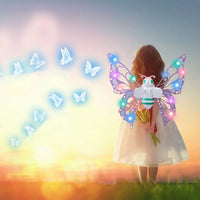 Electric Butterfly Wings Moving Elf Wing with Light Fairy Wings for Kids Birthday Christmas Cosplay