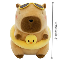 Beachwear Capybara Plush Toy Cute Simulation Yellow Duck Swim Ring Capibara Kawaii Stuffed Animals Gifts