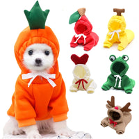 Cute Fruit Dog Clothes for Small Dogs Hoodies Warm Fleece Pet Clothing for Puppy Small Medium Dogs