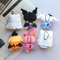 Hello Kitty Halloween Doll Cinnamoroll Kuromi Kawaii Ghost Plush Toy Key Pendant Gifts Halloween Toys