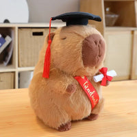 Doctor Hat Capybara Plush Toy Graduate Plush Dolls Cute Stuffed Animal Plushie Gift