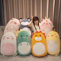 Fat Kawaii Chicken Bear Rabbit Penguin Piggy Dinosaur Plush Pillow Toys Soft Stuffed Animal Chair Cushion Gift