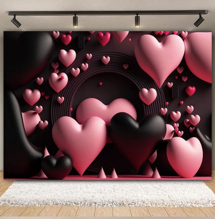 Valentine's Day Backdrop Red Love Heart Balloon Romantic Bridal Shower Photography Background