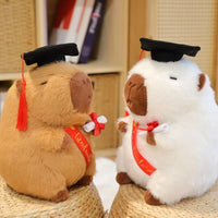 Graduate Plush Dolls Doctor Capybara Owl Bear Plush Toy Cute Stuffed Animal Soft Cartoon Pillow Gift