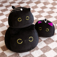 Big Size Plush Cat Pillow Round Black Cat Bed Cushion Sleeping Toys Stuffed Soft Animal Dolls Kids Birthday Gift