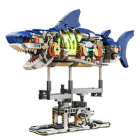 Shark Sea Life Building Blocks Set with Display Stand and Lights, Block Gift for Kids and Adults 687pcs