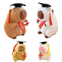 Doctor Hat Capybara Plush Toy Graduate Plush Dolls Cute Stuffed Animal Plushie Gift