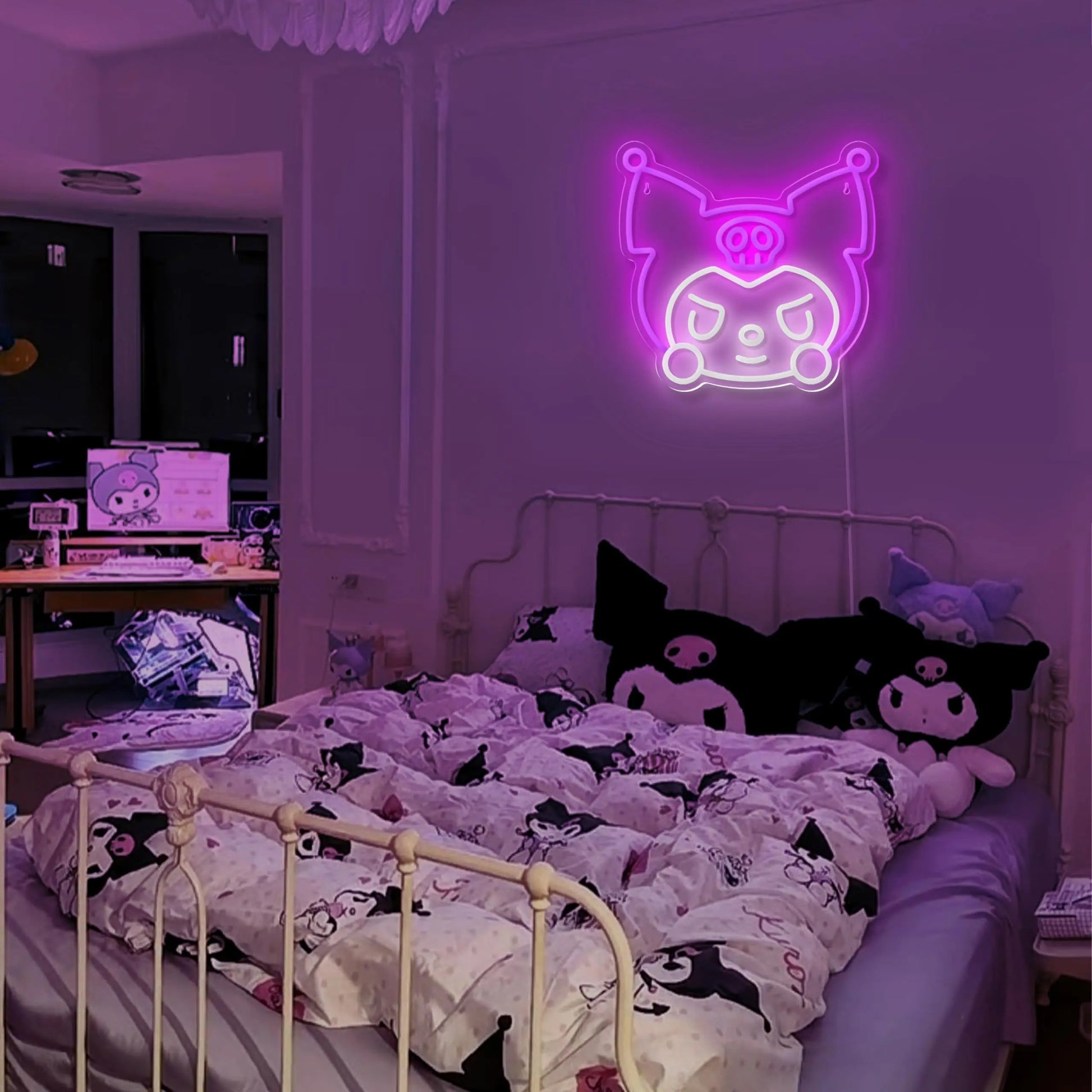 Kuromi Neon Sign Cartoon for Family Bedroom Games Room LED Light Sign Gift