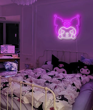 Kuromi Neon Sign Cartoon for Family Bedroom Games Room LED Light Sign Gift